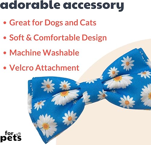 Miniatura 2 de Huxley & Kent Pajarita para mascotas  Niño de flores (grande)  Accesorio para collar de pajarita de primavera de Pascua  Pajaritas para perros y