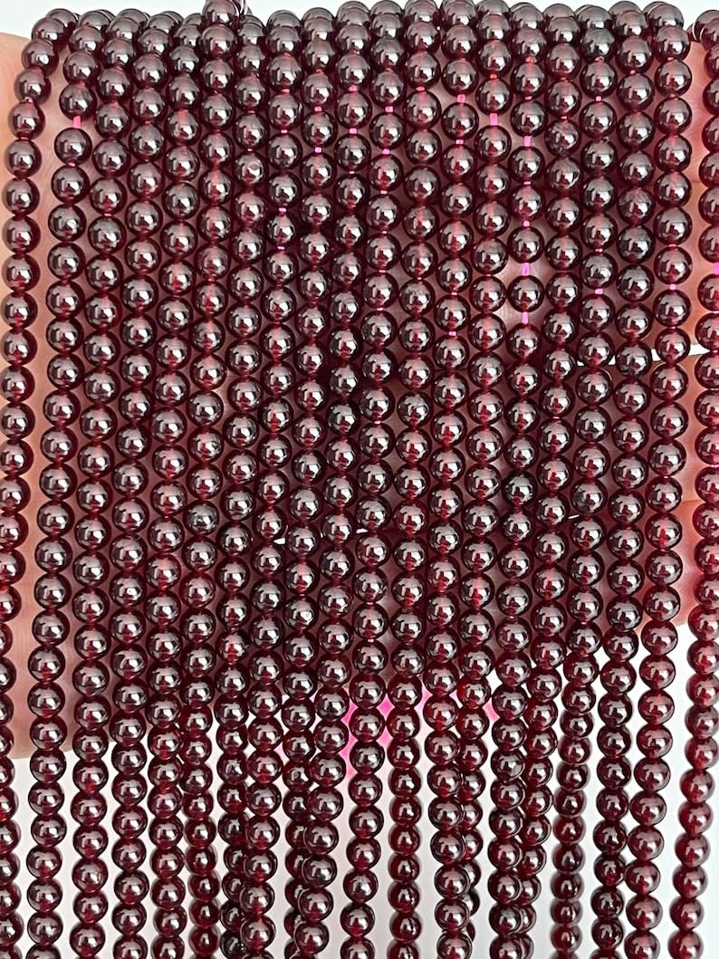 Perles rondes en grenat naturel 2mm pour concevoir un cadeau de bijoux faits main inoubliable