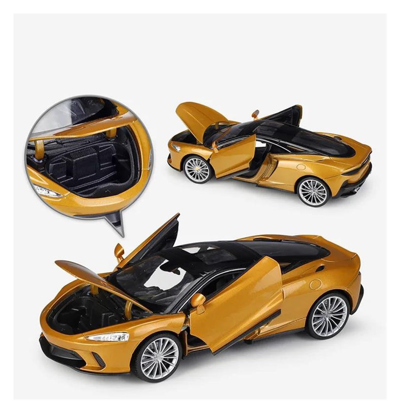Modellino Pressofuso Auto in Scala 1:24 per GT Modellini di Auto in Metallo Pressofuso(Oro)