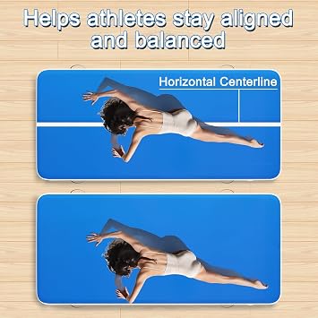 Tumble Track Mats for Gymnastics 8inches Thick 13ft/16ft/20ft/26ft*6.6ft Tumbling Track Air Mat Inflatable Gymnastics Mat with Electric Air Pump