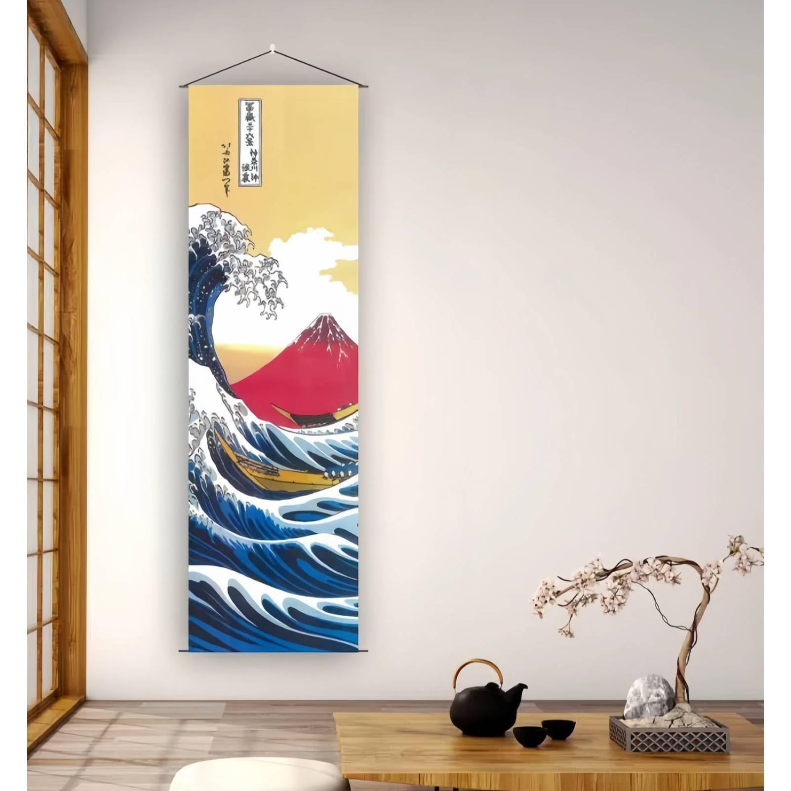 Vtrbwze Japanese Scroll Wall Art HD Print, Modern Asian