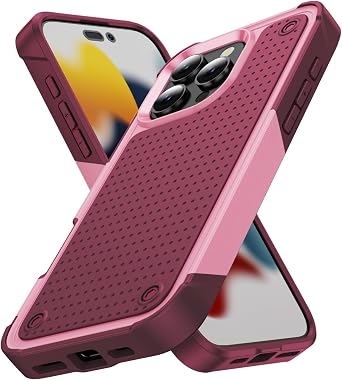 Designed for iPhone 16 Pro Max Case 2 in 1 Gift Militay Grade Drop Protective Rugged Heavy Duty Cover Shockproof Case for iPhone 16 Pro Max Phone Case for Women Men Boy Girl Pink
