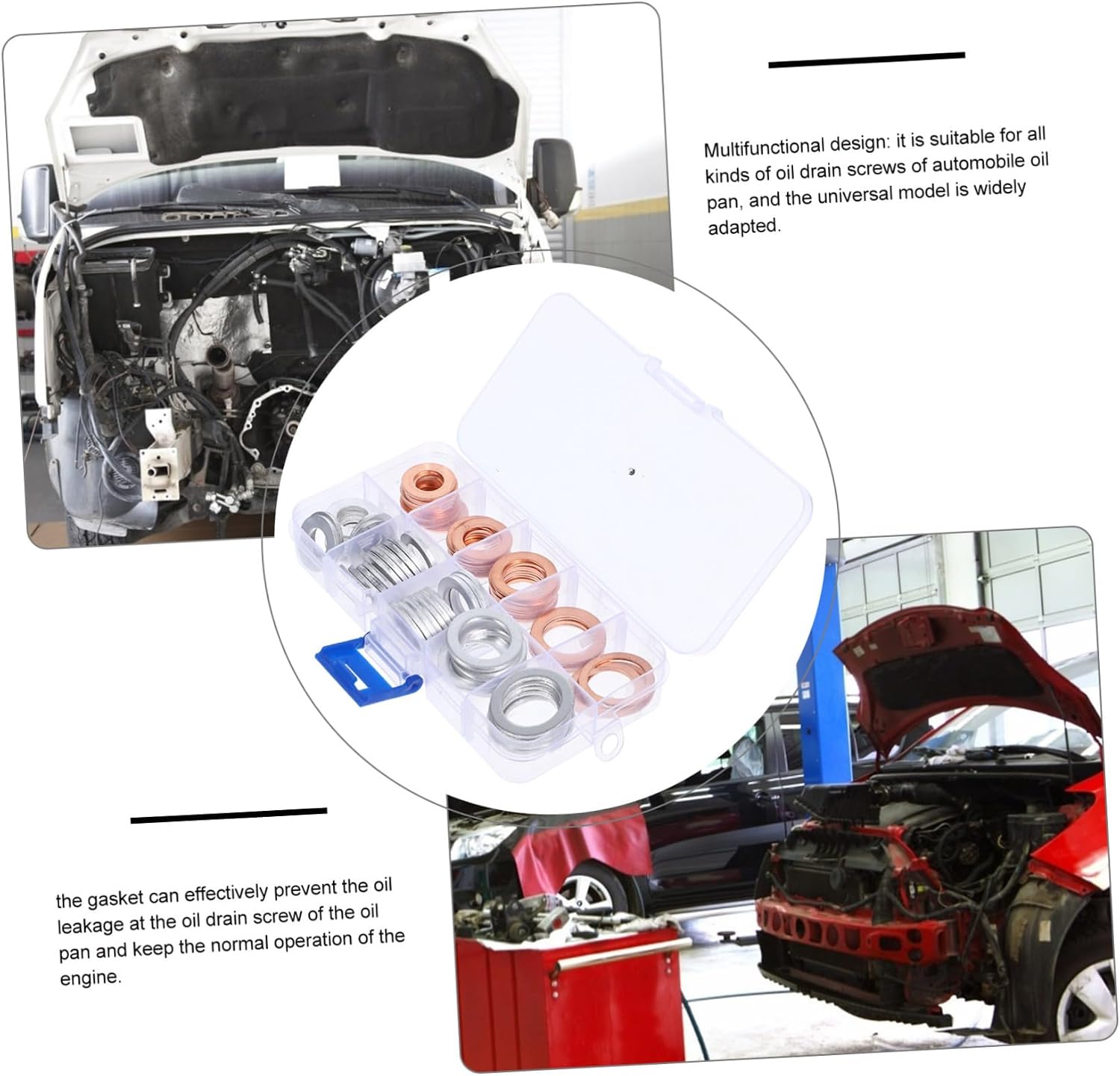 GARVALON Engine Oil Drain Washer Set Leakproof Gaskets for Optimal Engine Performance Fit for Automotive Oil Pan Drain Plugs Easy Installation Assortment