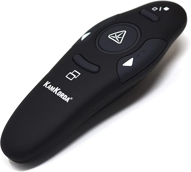 KamKorda USB Presentation Clicker, Wireless Presenter Remote, Board Clicker, Pointer for PowerPoint, Laser Pointer USB, Clicker for Teachers/University/College Lectures