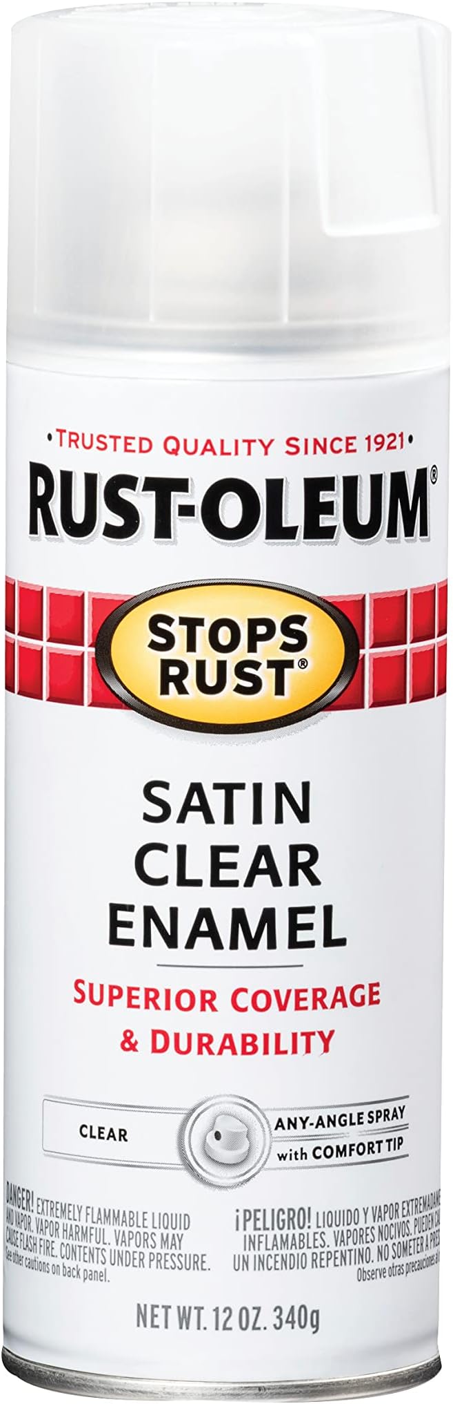 Rust-Oleum 285092 Stops Rust Spray Paint, 12 oz, Satin Clear