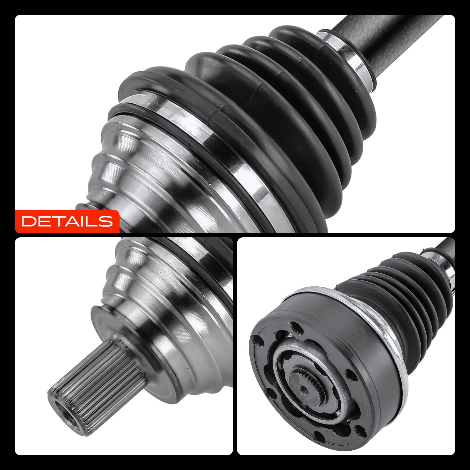 Frankberg Eje motriz Eje de transmisión Caja de cambios manual Eje delantero Izquierda sin ABS-Ring Compatible con A3 8P1 Golf V 1K1 J.e.t.t.a III 1K2 Replace# 1K0407271DH