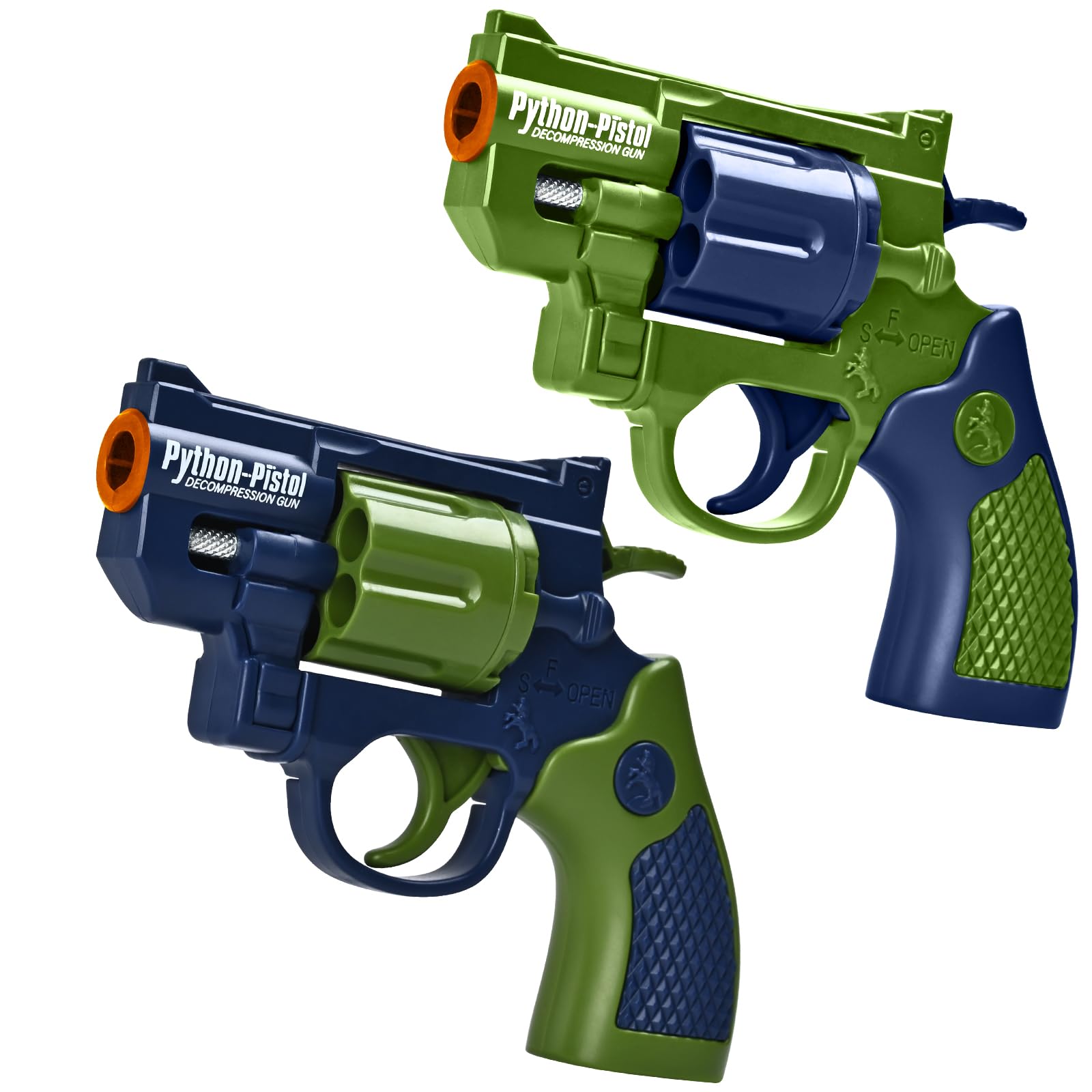 2 Pack Toy Guns for Nerf Revolver Gun - Mini Realistic Revolver Pistol Toy Blaster Gun for Boy Ages 6 7 8 9 Year Old Indoor Outdoor Present for Adult Kid Holiday Birthday