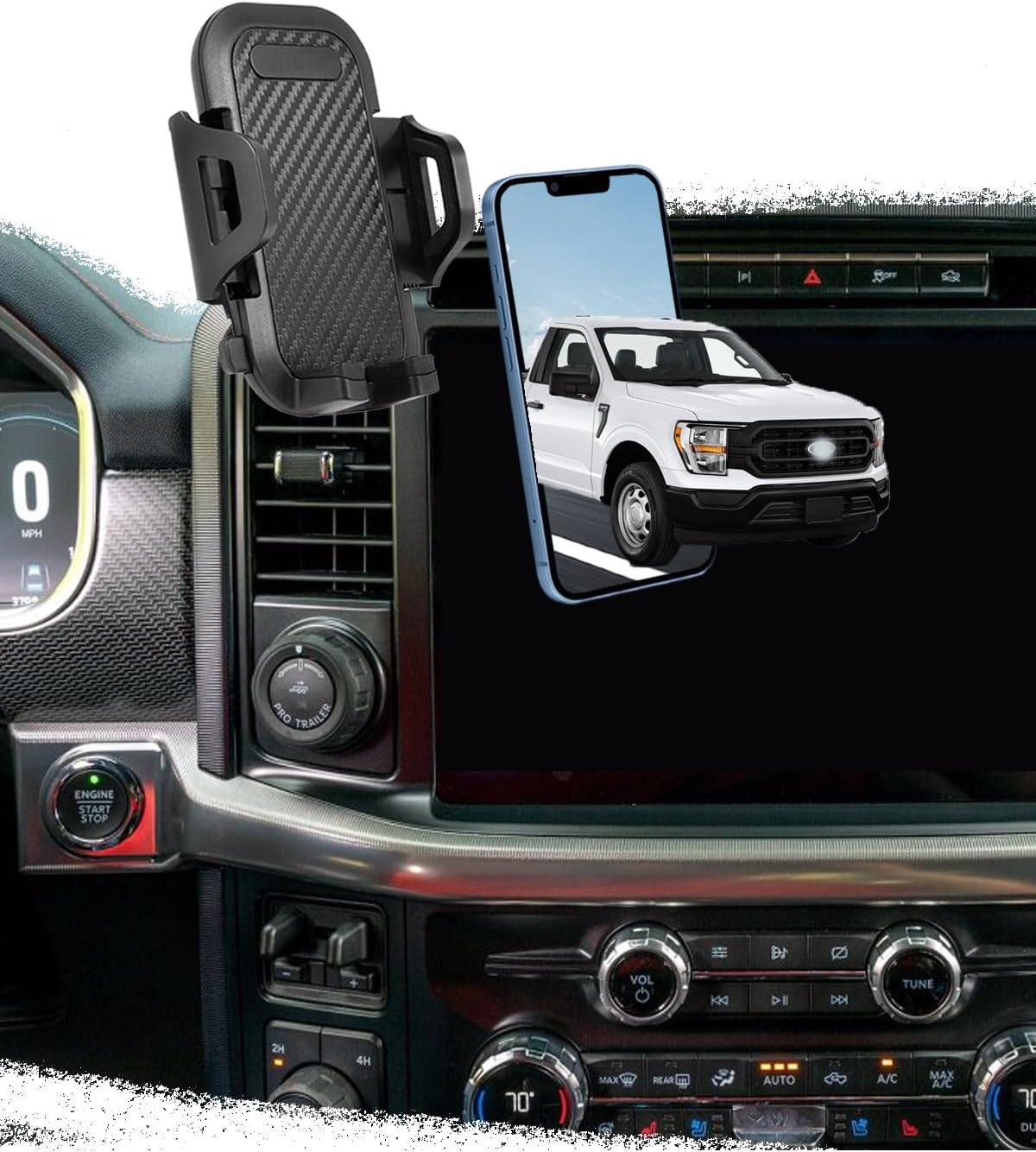 oricarmes Ford F150 Phone Holder for 2024 Ford F150 Accessories 2023 Custom Fit for Ford F-150 Phone Mount 2021-2024 Compatible for All Cell Phones