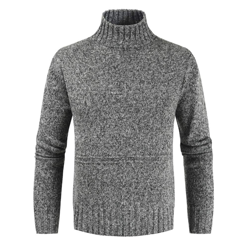 Prjn Men's A-Black Jumper Turtleneck Sweater Cable Knitted Pullover Jumpers Long Sleeve Basic Pullovers Slim Fit Knitwear Jumpers Slim Fit Turtleneck Twisted Knitted Pullover Jumpers