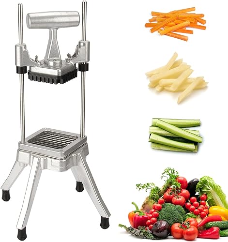 Vista 17 de Picador comercial de verduras y cortador de papas fritas de acero inoxidable – Incluye 3 tamaños de hoja (1/2 pulgadas, 3/8 pulgadas, 1/4 pulgadas)
