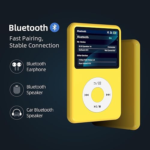 Miniatura 3 de Innioasis Reproductor de MP3 de 128G con Bluetooth, 2.4 pulgadas, portátil, mini sonido HiFi, Bluetooth, Walkman, reproductor de música digital,