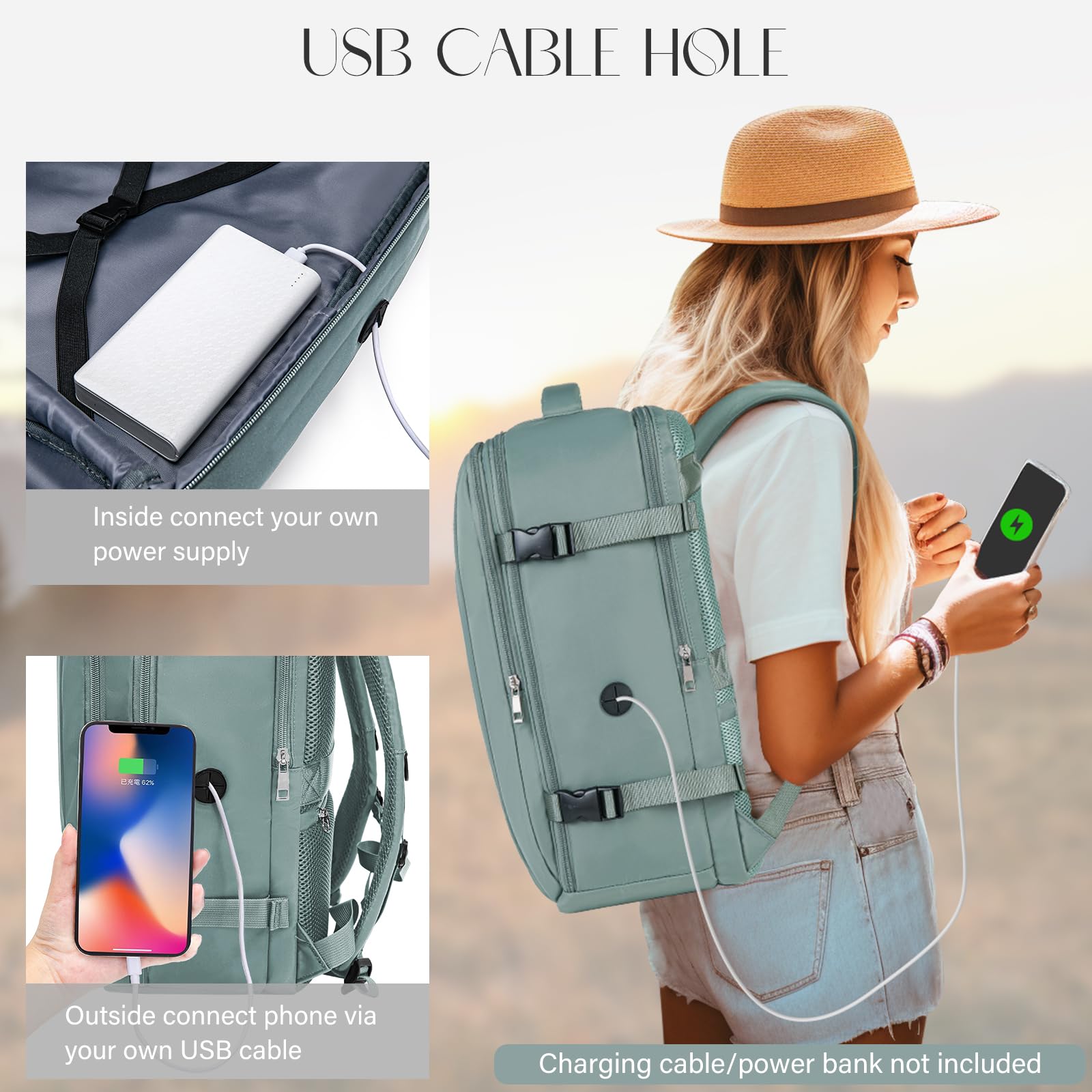 Xkdoai Zaino 45x36x20 per Easyjet, Bagaglio a Mano Dimensioni adatte Borse Cabina Valigia Zaini Casual Unisex Borsone da Viaggio Impermeabile Casual Daypack per Scuola Trekking Lavoro