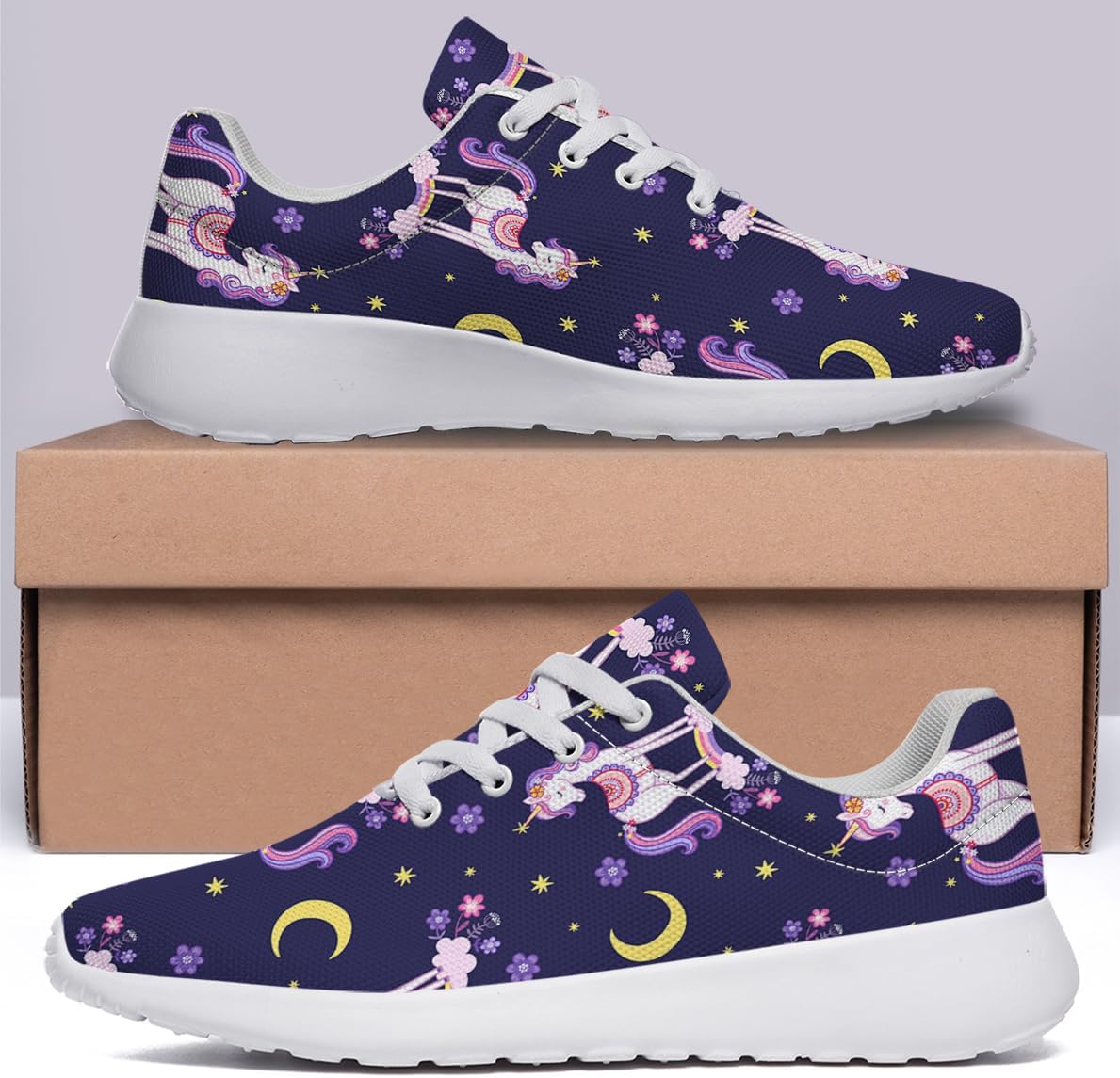 Unicorn Shoes for Women Tennis Running Shoes Cute Unicorn with Rainbow Sneakers Gifts for Girls Ladies
