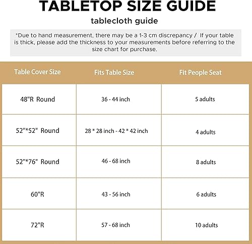 Miniatura 102 de LUSHVIDA - Mantel ajustable de vinilo para mesa redonda, impermeable y con borde elástico, mantel de plástico