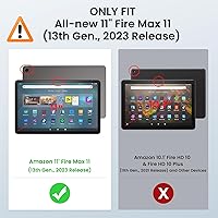 Vista 2 de MoKo Funda compatible con Yaxa Kindle Fire Max 11 (13ª generación, versión 2023) de 11 pulgadas, funda delgada de piel sintética con soporte azul