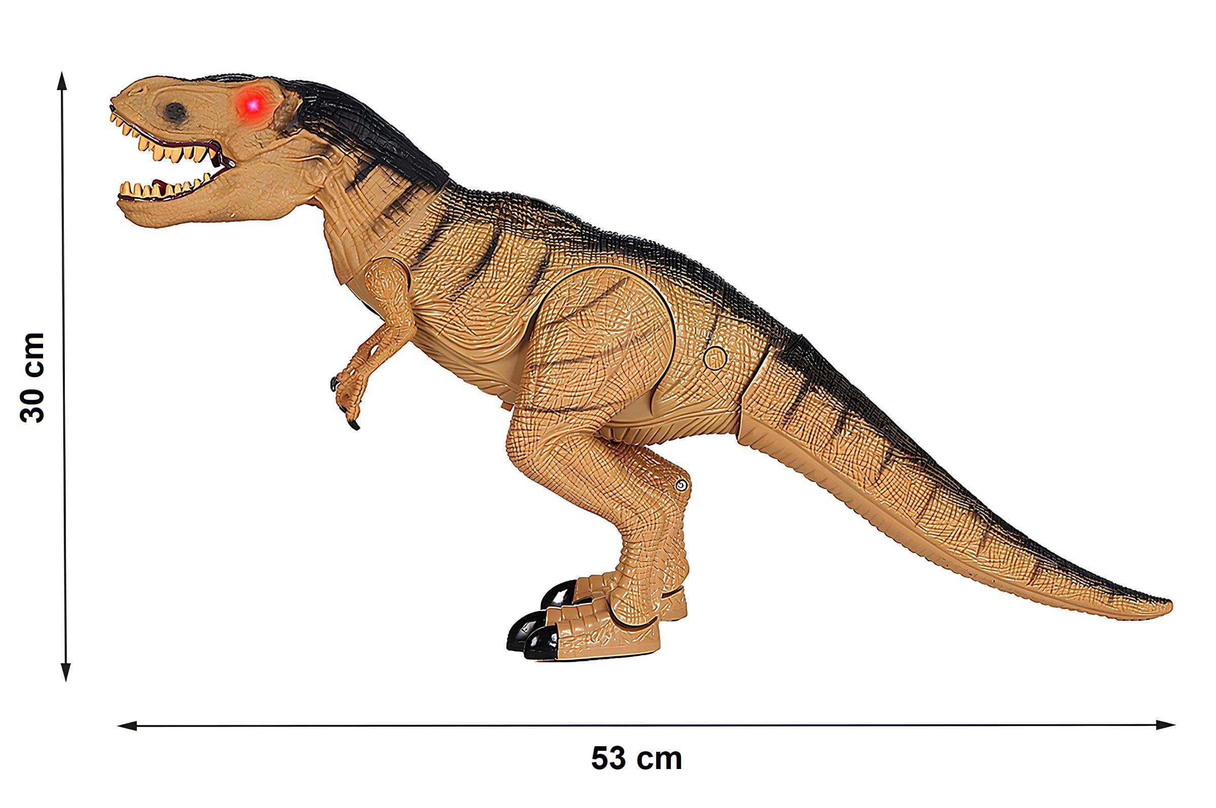 Dinosauro Telecomandato Gigante cm 53 con Effetto Fumo dalla Bocca Luce LED e Suoni Reali RC Dinosaur Tirannosauro T Rex Cammina e Ruggisce Realistico T-Rex Dinosauro Elettrico Gigante Giocattolo