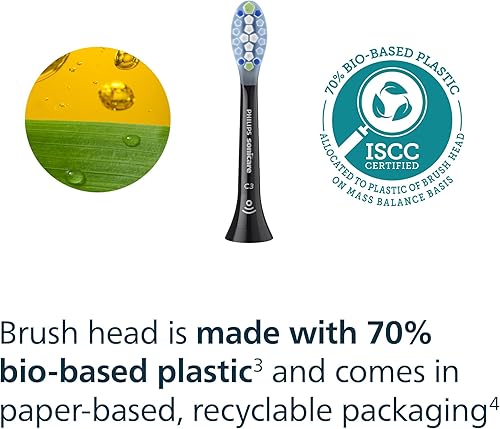 Miniatura 9 de Philips SONICARE C3 HX9042/95 - Cabezales de cepillo de dientes eléctrico de repuesto genuino, negro, paquete de 2 Negro,Blanco