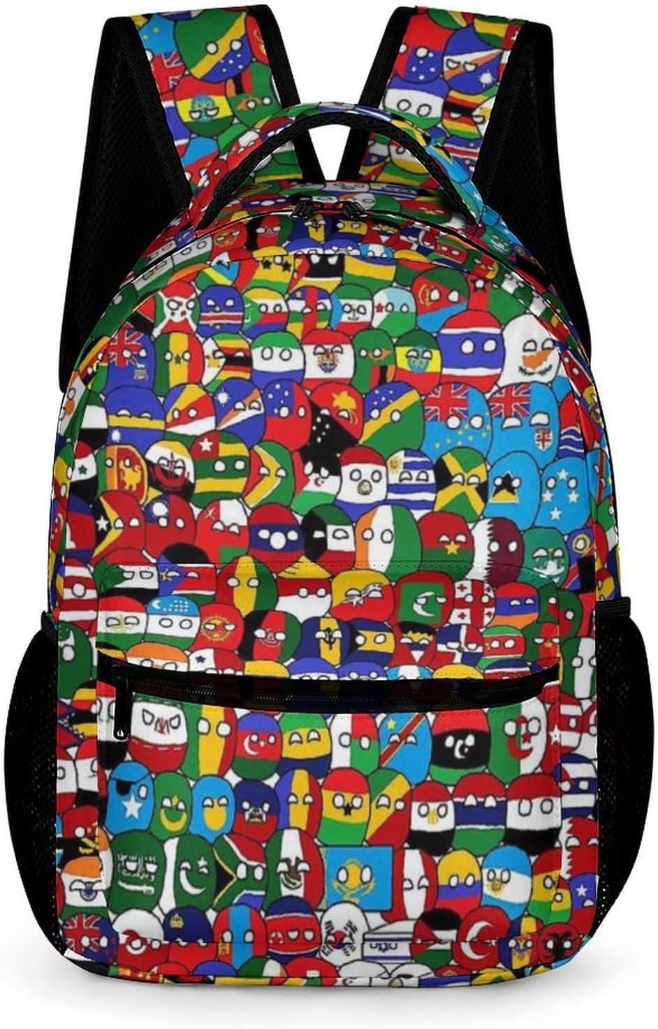 Polandball Countryball Backpack Large Capacity Travel Bag Laptop Bag Lightweight Casual Daypack For Women Men