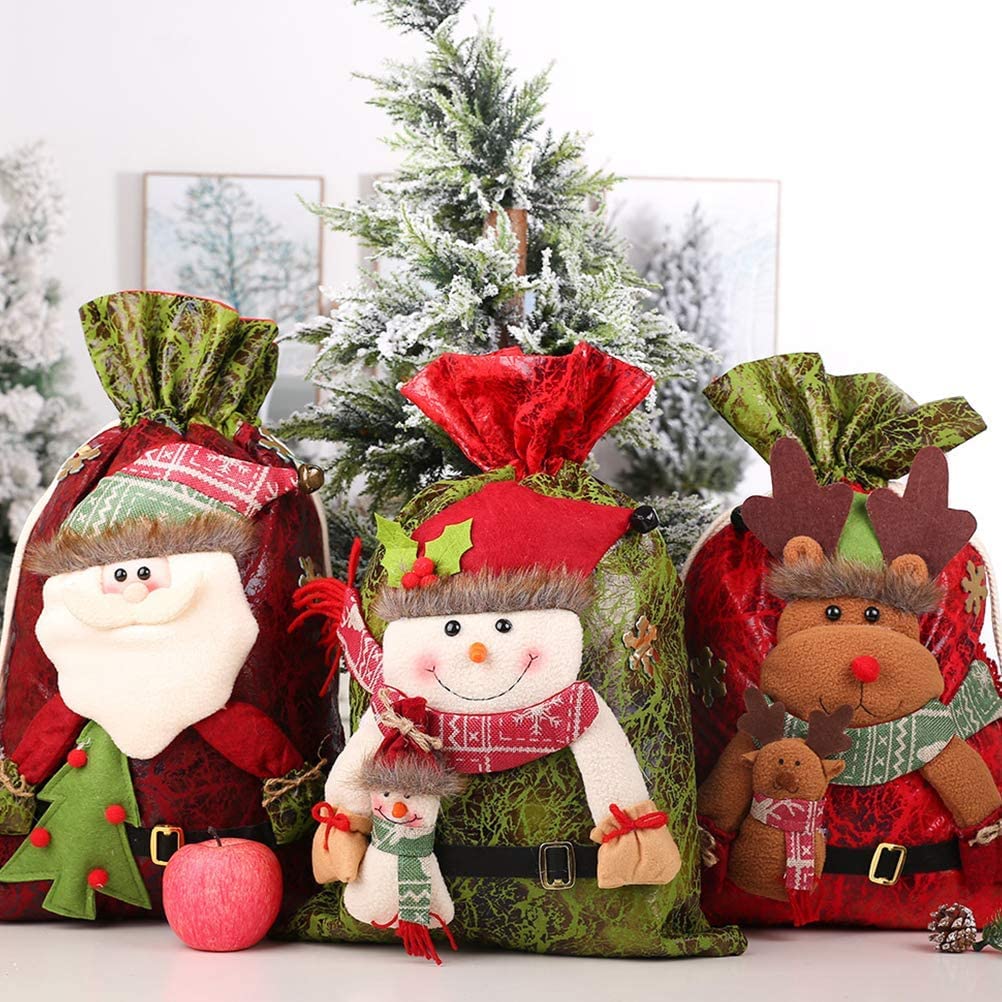 ADITAM Mignon Elk Cadeau Sac en Tissu Sac à Bonbons Enfants Sac à Cordon Pochette Cadeau réutilisable friandises Sac de Rangement 34 * 55 cm Double The Comfort