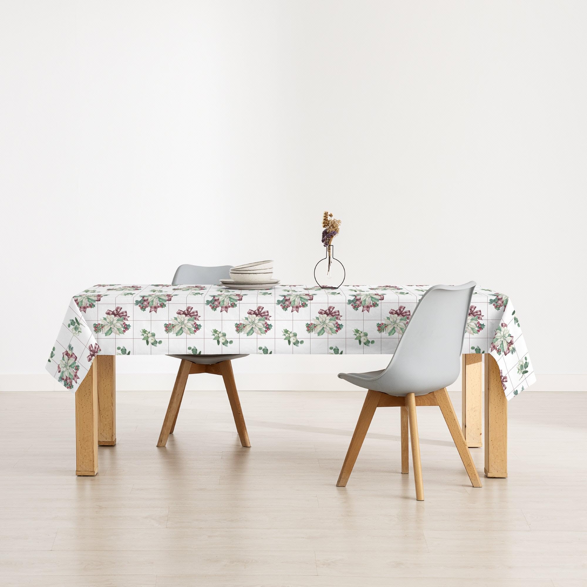 Belum Tischdecke Weihnachten, 200 x 140 cm, 100% Baumwolle, harzbeschichtet, schmutzabweisend, Modell Red Christmas 2