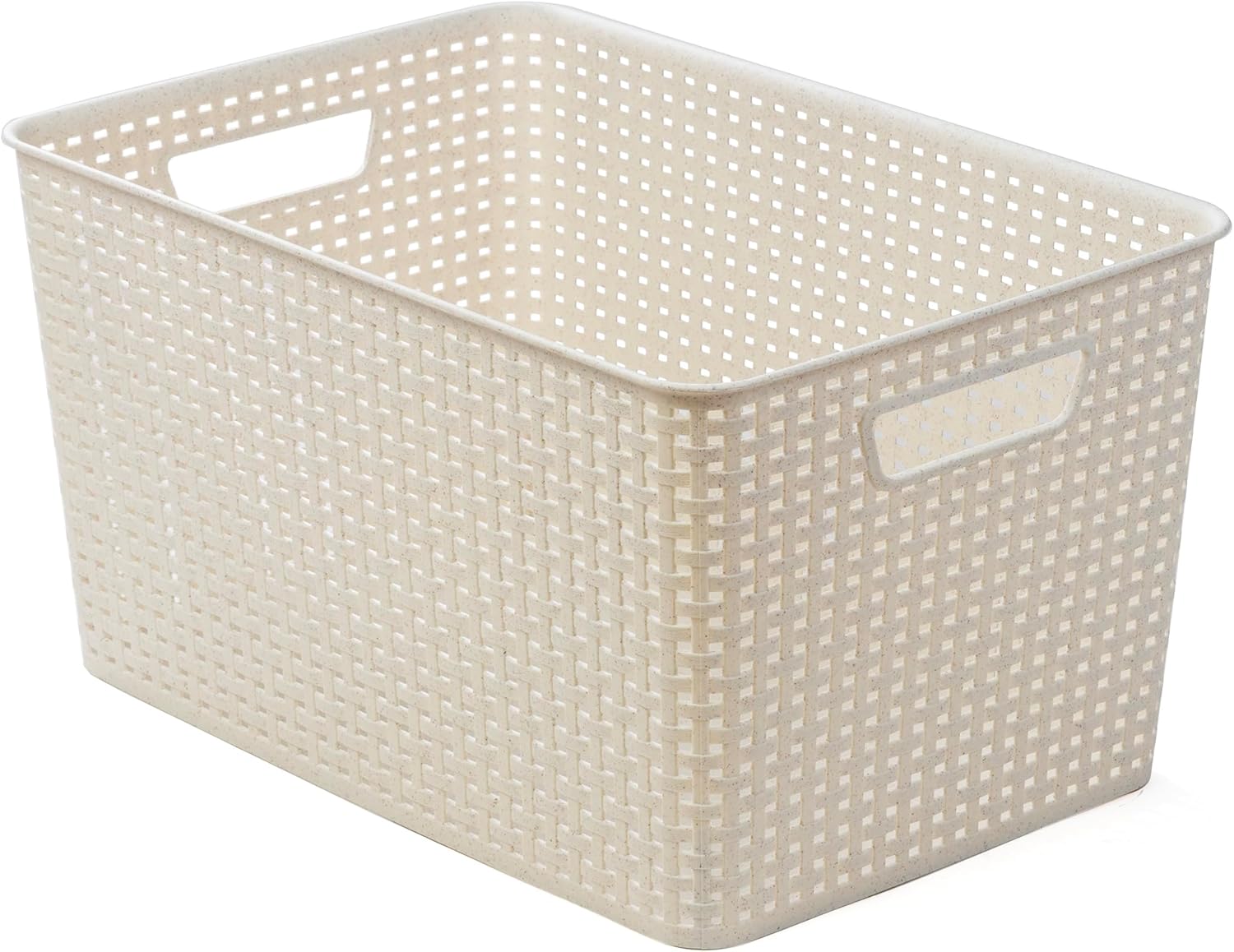 BINO | Plastic Storage Baskets, 22 Liter - 3 Pack, Natural | THE WOVEN COLLECTION | Storage Basket for Shelves | Woven Storage Baskets for Organizing Bins | Pantry Shelf Organizer | Container Bin