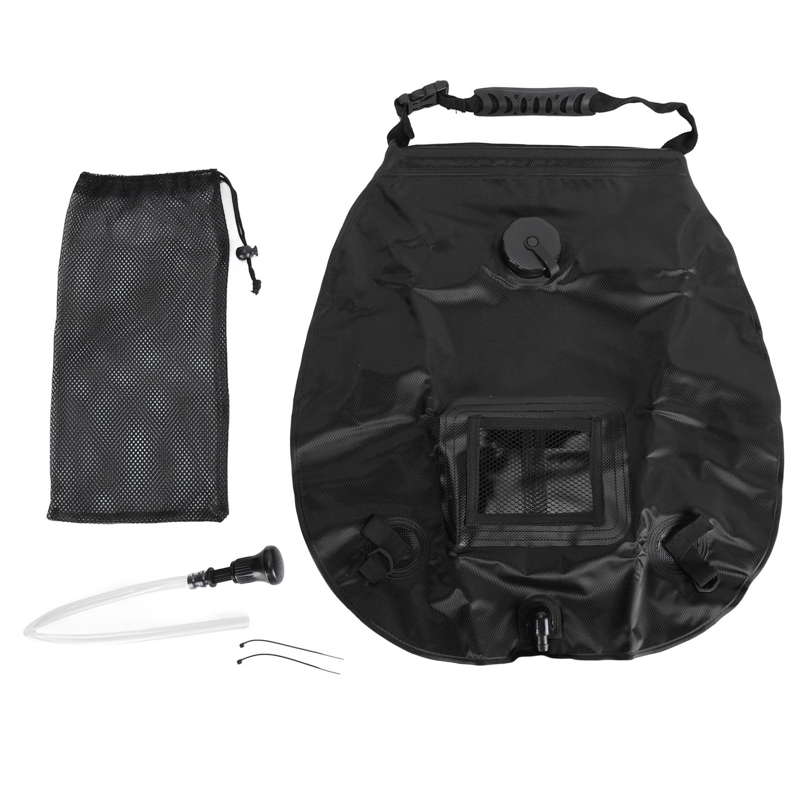lvifloae Solar Camping Portable Shower Bag with Solar Heating for Outdoor Camping Hiking Beach (Black)