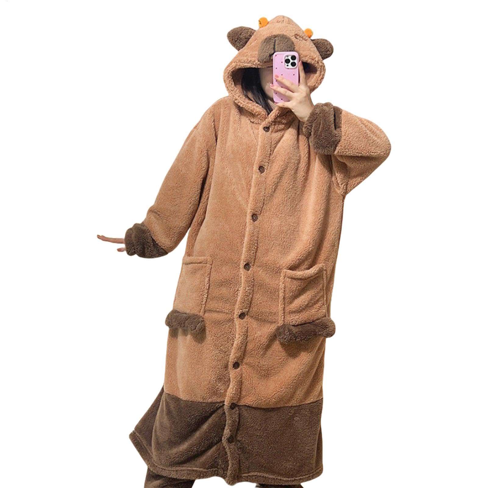 Pijamas Capybara - Disfraz de Capibara para adultos, pijama de animal para dormir, lindo pijama para adultos, ropa de dormir suave para cosplay, niños y adultos