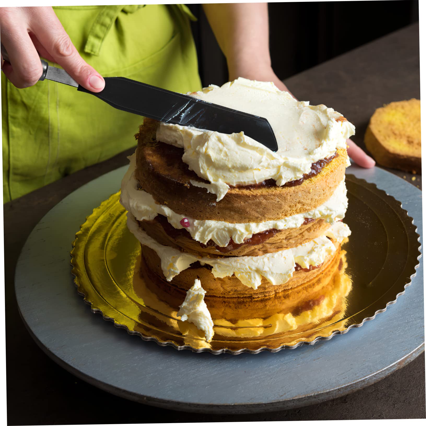 Juego de Espátula para Pasteles y Crepes de Acero Inoxidable, Herramienta para Hornear Reutilizable y Confiable para Alimentos, Utensilios Prácticos para Restaurante y Hotel