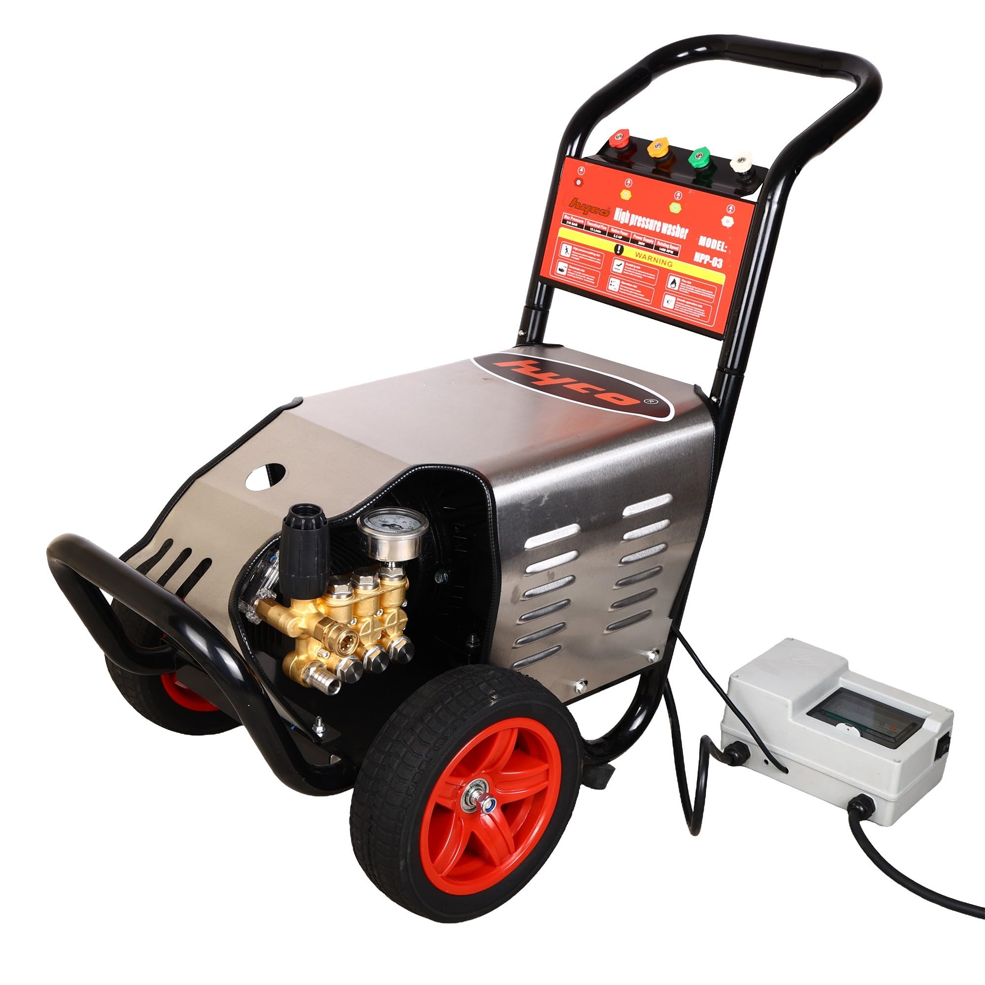 Hyco HPP-03 Commercial Electric Pressure Washer 210 Bar 5.5HP Three Phase | 100% Copper Winding, Taiwan Made, Trolley Mounted, Multiple Nozzles Included, Electric Power Source-image-11