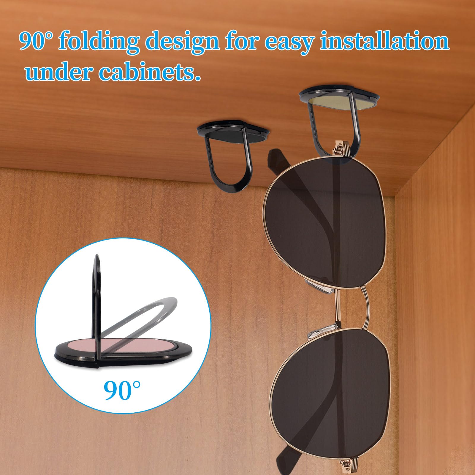 Organisateur Lunettes De Soleil - Lot De 10 Supports Adhésifs - Rotation 360° - 5 Couleurs