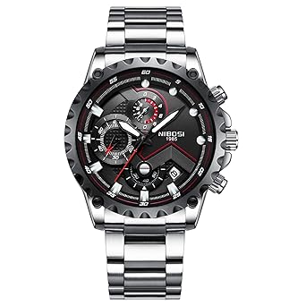 NIBOSI Chronograph Mens Watch ( Black Dial & Strap )