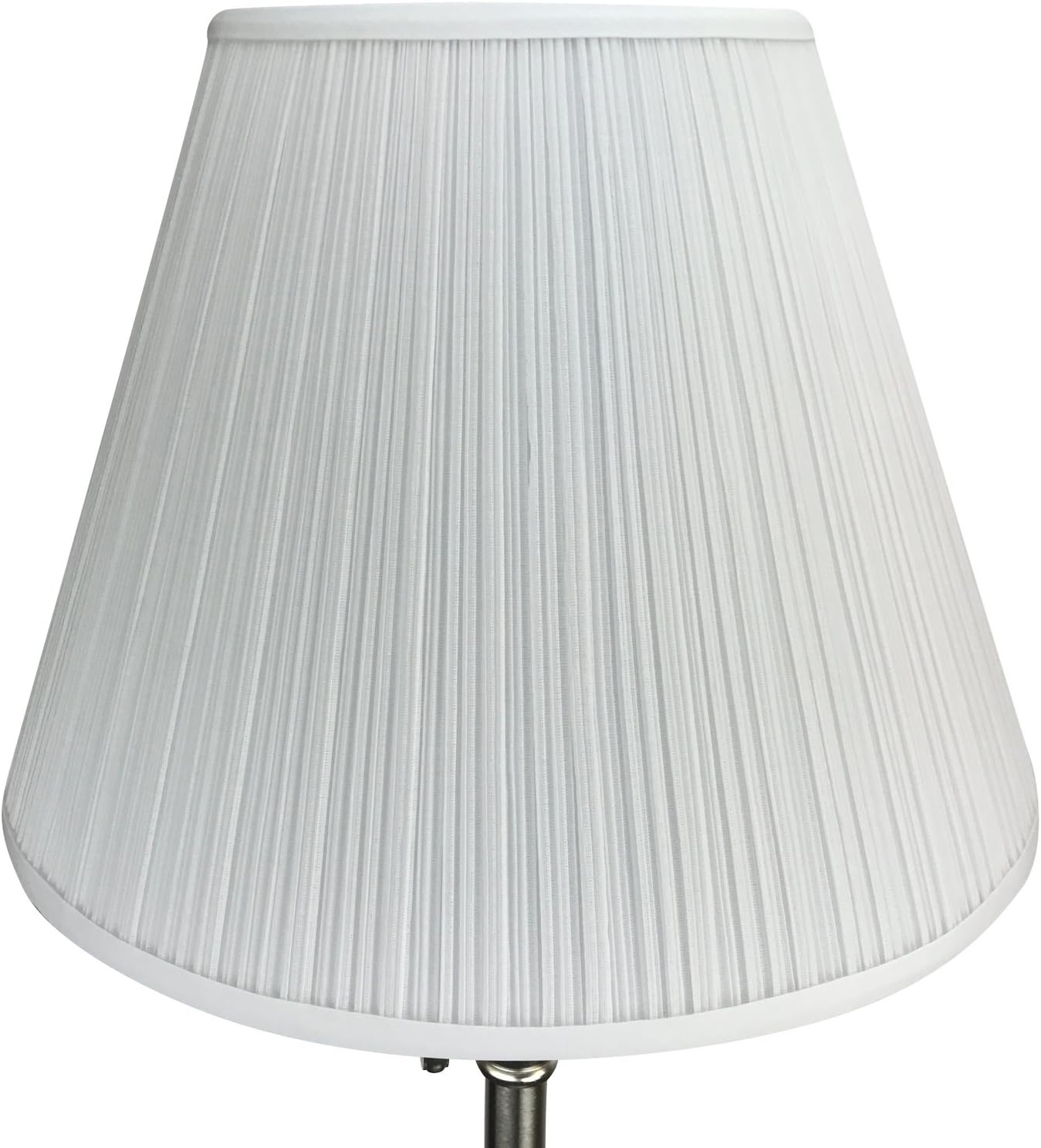 FenchelShades.com Lampshade 8" Top Diameter x 16" Bottom Diameter x 12" Slant Height with Washer (Spider) Attachment for Lamps with a Harp (Pleated White)