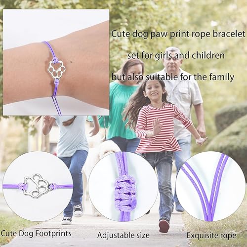 Miniatura 6 de Puppy Dog Bracelets for Women Men Dog Memorial Gifts for Dog Lover Friendship Gifts for Her His Couples Adjustable String