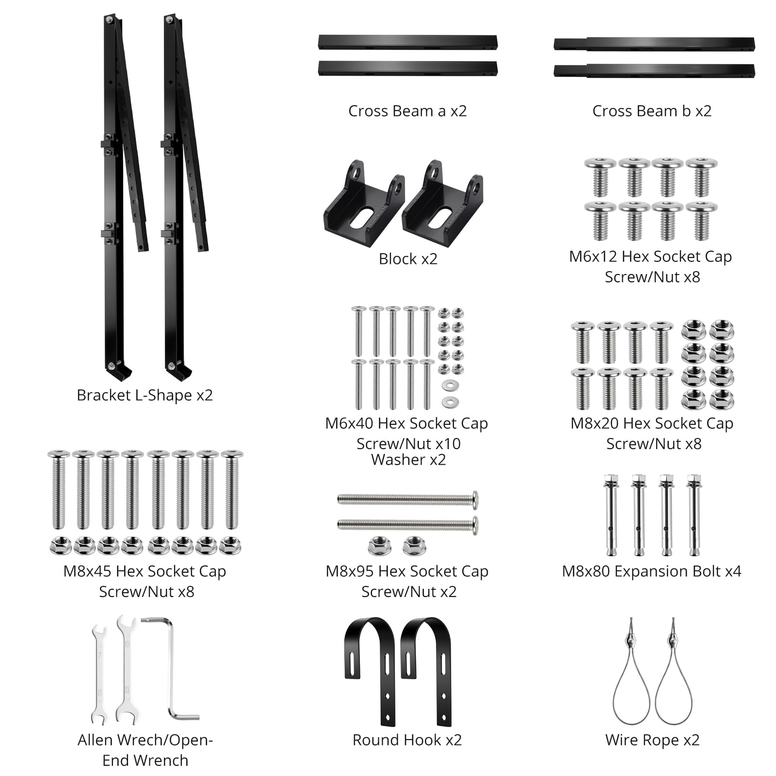 Anbte Kit di montaggio pannello solare regolabile per balcone, parete e tetto piatto, nero