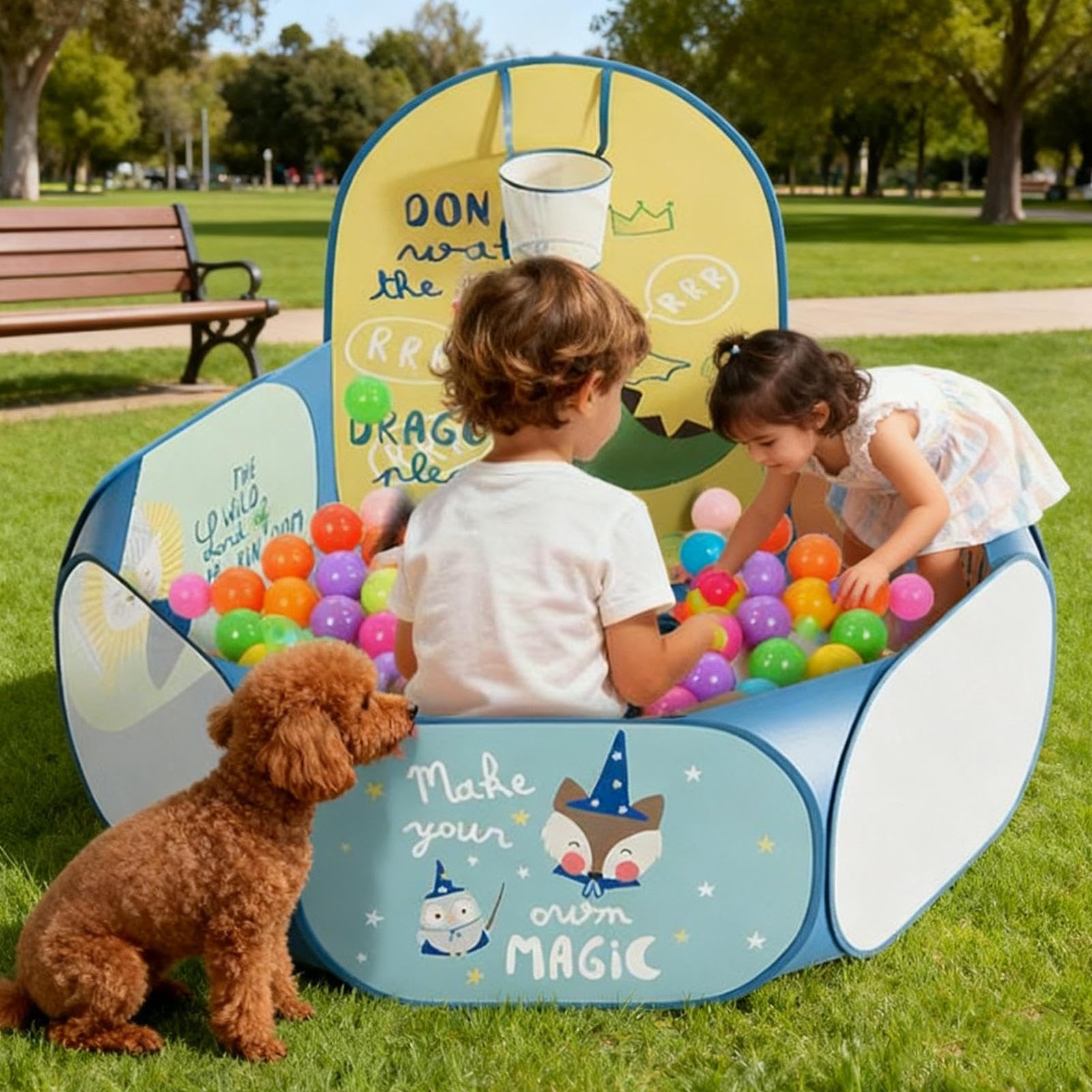 Piscine à Balles pour Enfant - Parc de Jeu Pliable avec Panier - pour Intérieur et Extérieur, Salon, Chambre et Voyage