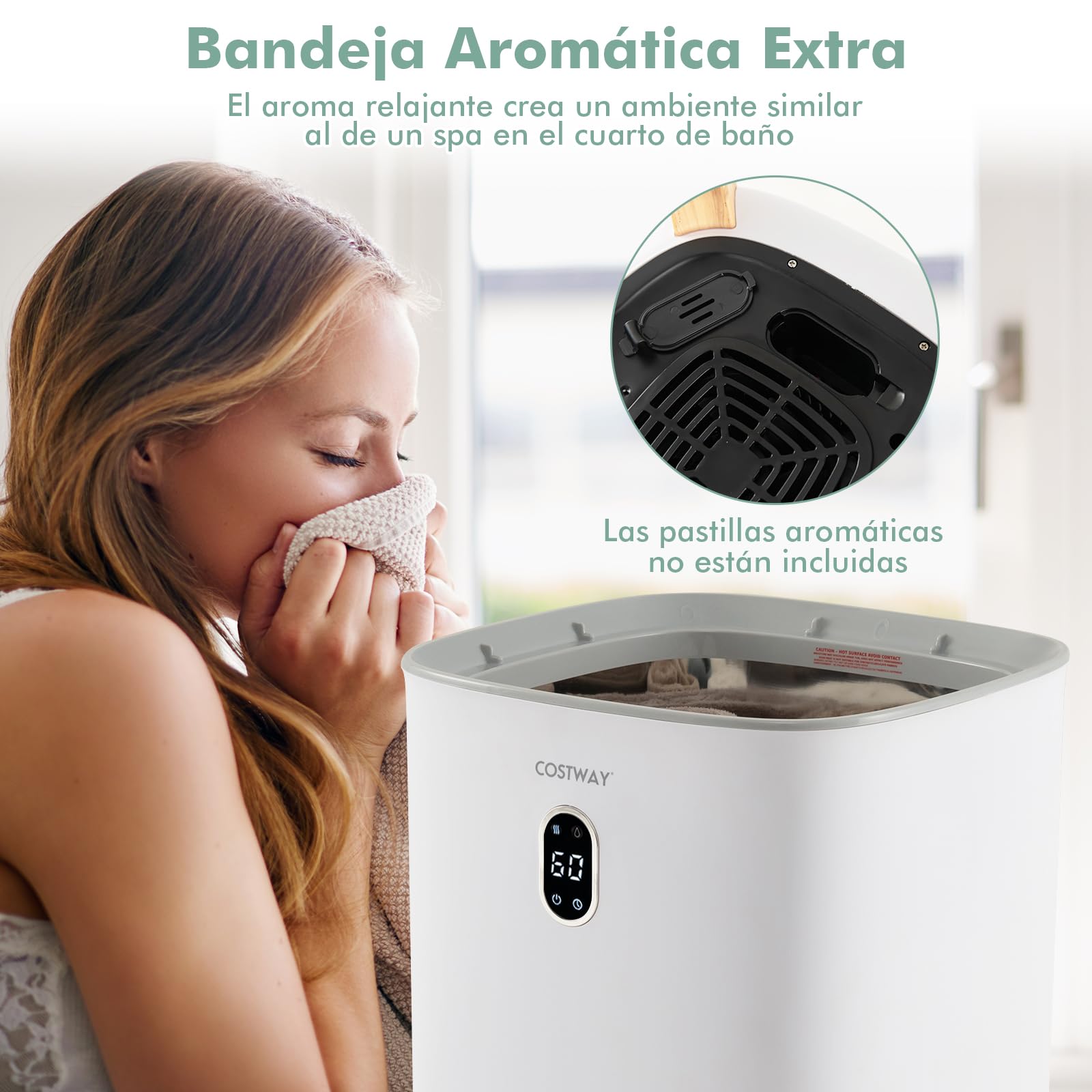 COSTWAY Calentador de Toallas Grande 35L, Temporizador de 20-90 Minutos y Modo de Secado de 2-5 Horas, Apagado Automático, Secador de Toallas Electrico