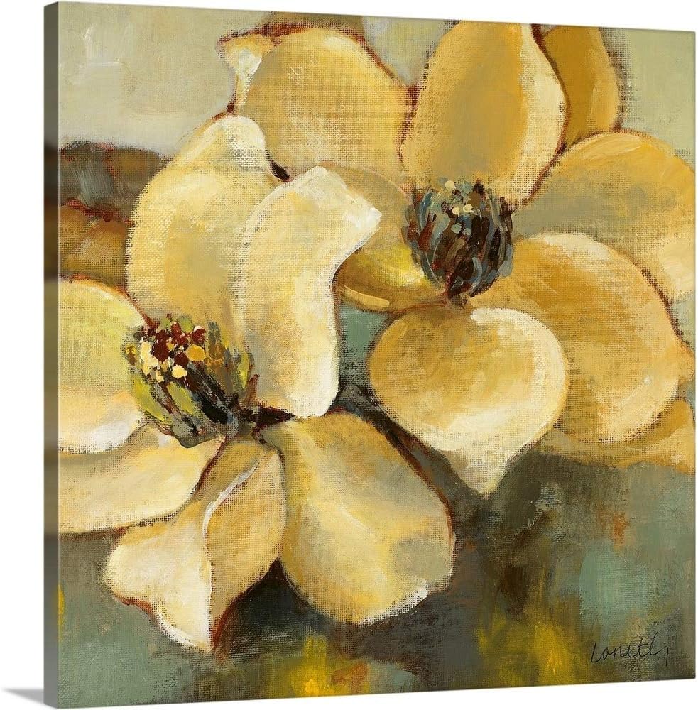 CANVAS ON DEMAND Magnolias After the Rain II Canvas Wall Art Print by Lanie Loreth, Home Decor, Floral, Flowers, Artwork,20" x20in