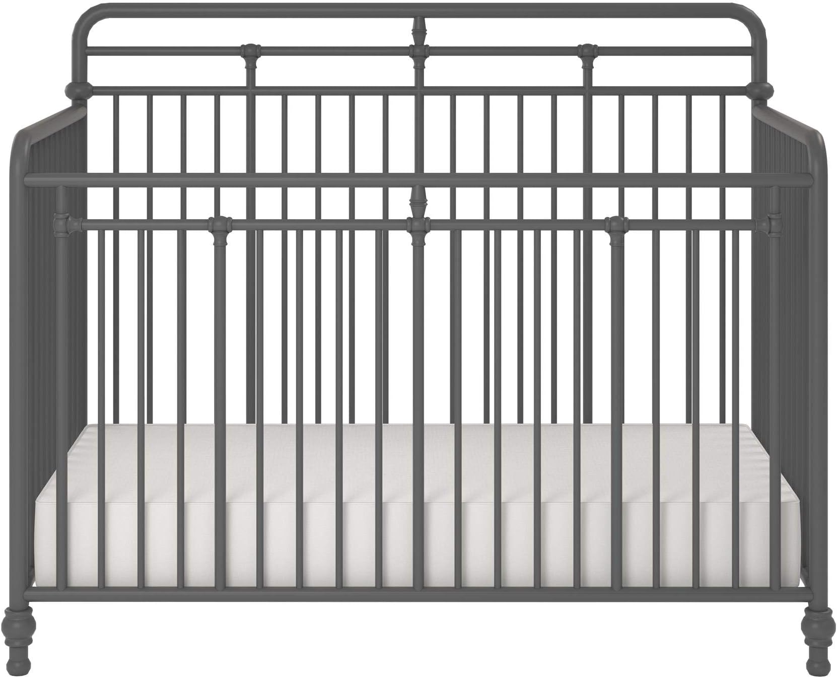 Little Seeds Monarch Hill Hawken 3 in 1 Convertible Metal Crib, Graphite Gray