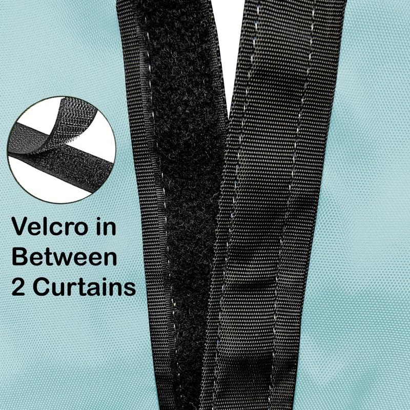 Image of Polyester with PVC Fabric Outdoor Waterproof Curtain with Top Eyelet Protect from AC, Sun, Dust & Rain Used for Balcony, Door & Window (Sky Blue Color 4.5 X 6 Feet, Pack of 1 Piece)