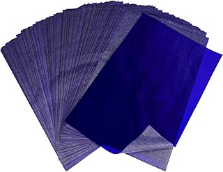 HARY 100 hojas de papel de calcar A4 por una cara, papel de calco grafizado, 21 x 29,7 cm, reutilizable azul, papel azul para cerámica, madera y lienzo