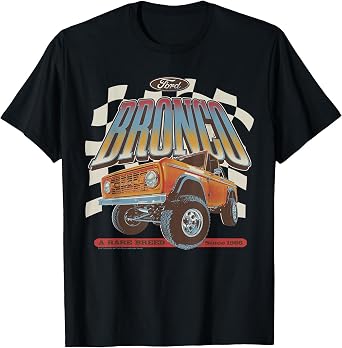 Vintage Bronco A Rare Breed Since 1966 Checkered T-Shirt
