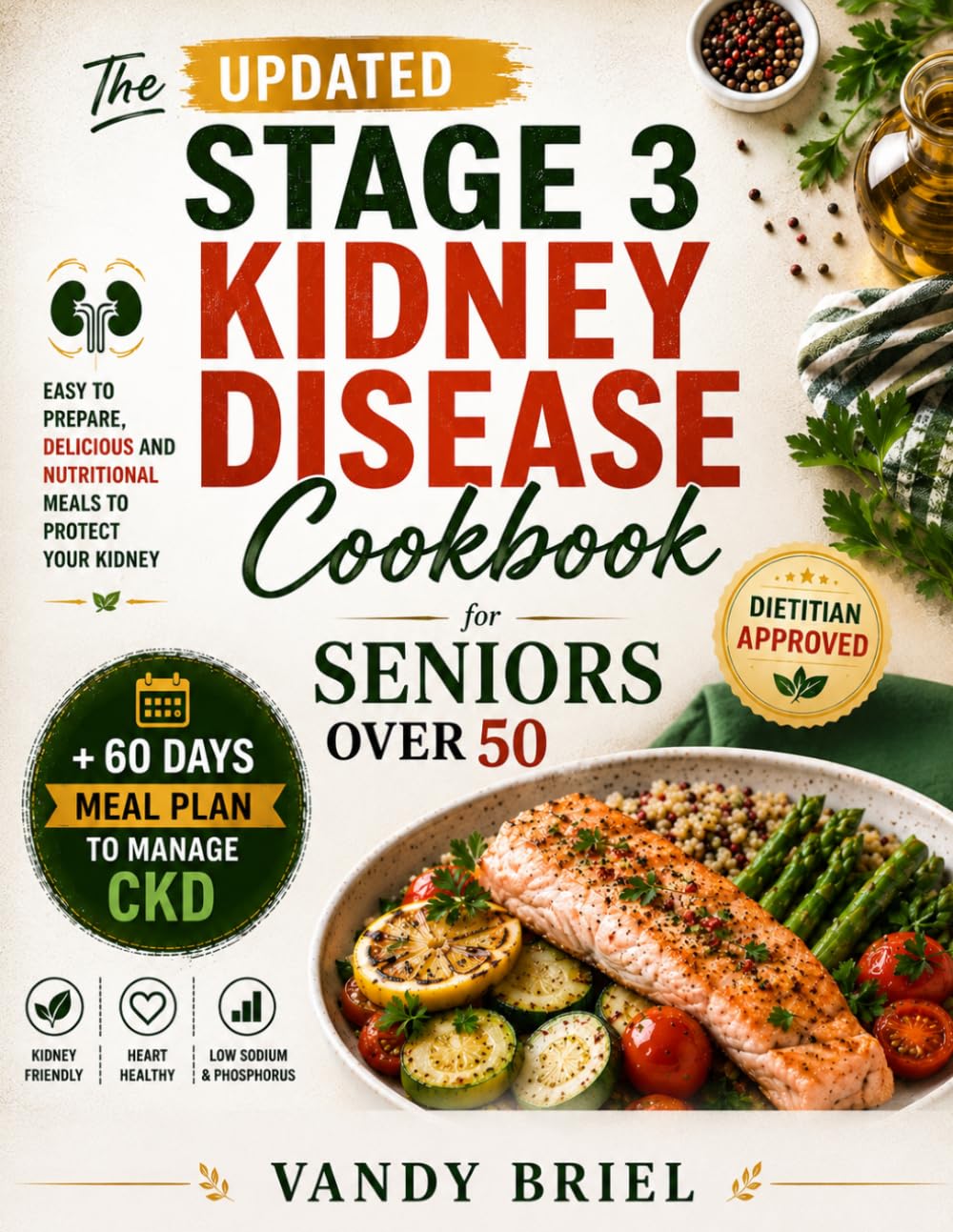 The UPDATED Stage 3 Kidney Disease Cookbook for Seniors Over 50: Easy to Prepare, delicious and nutritional meals to Protect Your kidney