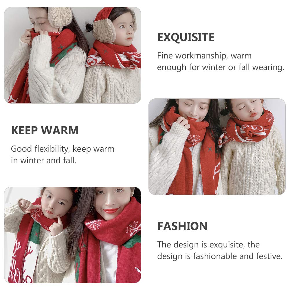 PartyKindom Bufanda De Navidad Tricotada Diseño De Cuerno Para Invierno Accesorio Familiar Cálido y Festivo Adultos