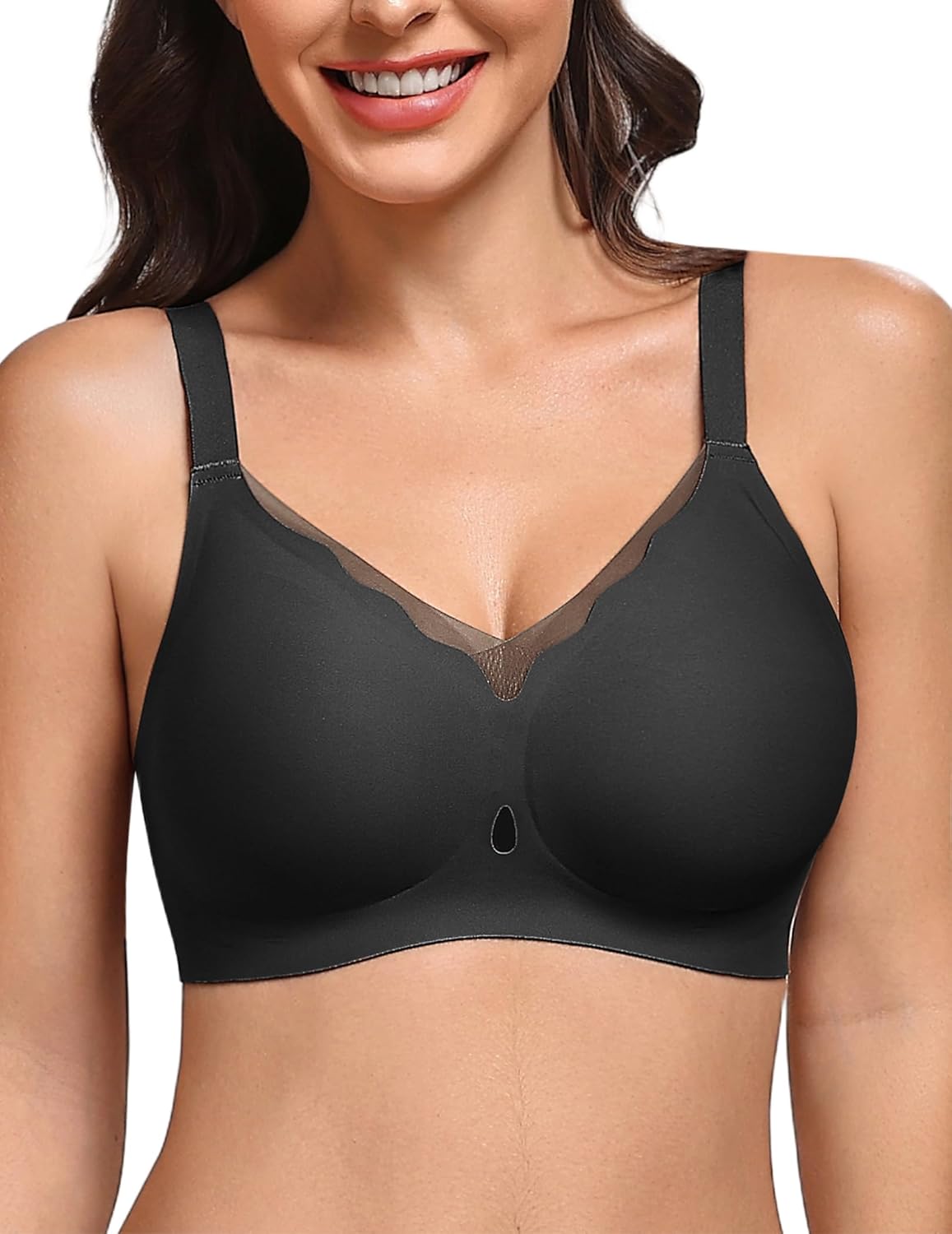 Avidlove Jelly Bras for Women Wireless Wave Seamless Full Coverage Bra Comfort Tshirt Padded Bralette Everyday Bras