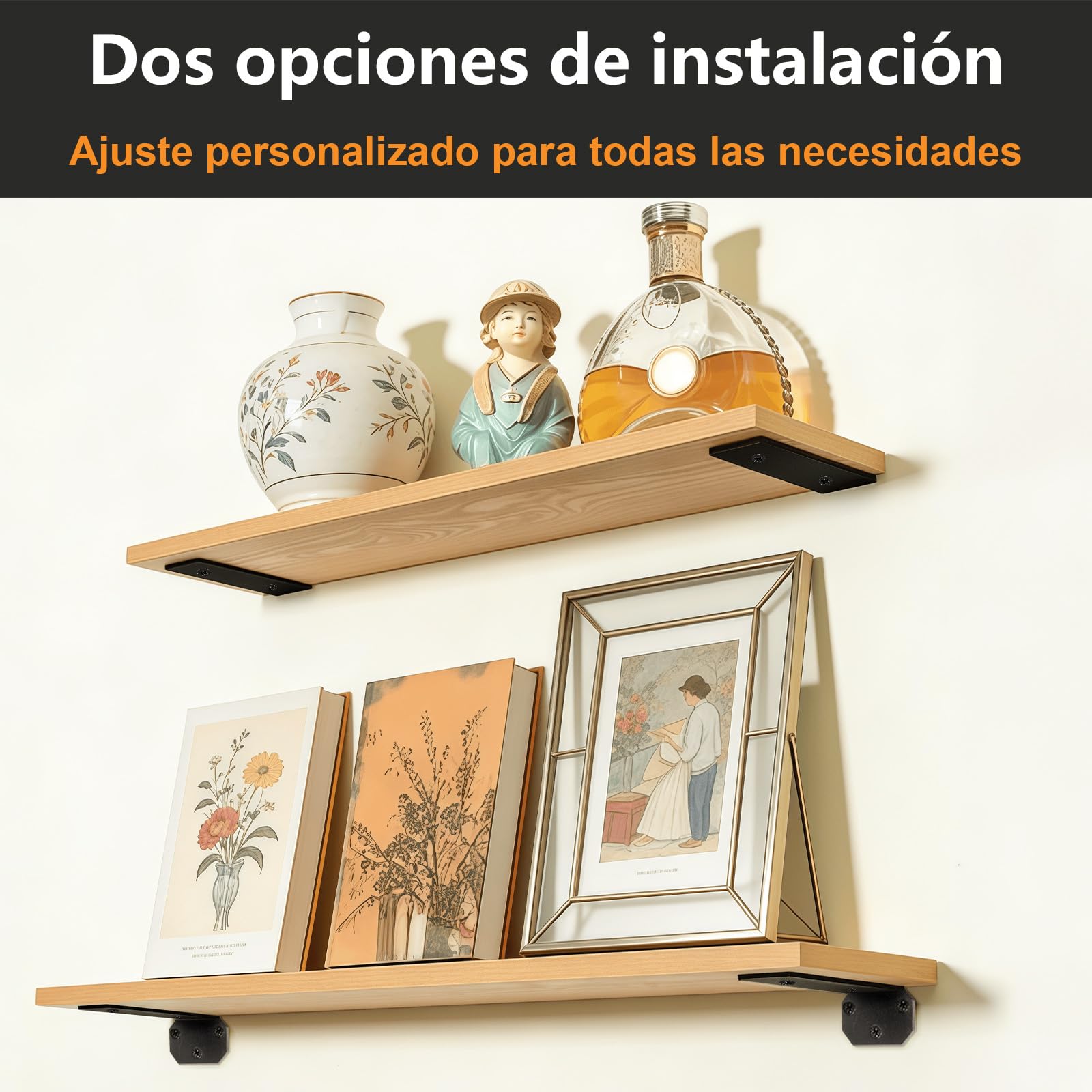 scicent 4 Piezas Escuadras Metalicas para Estanterias, Soporte Baldas Pared Alta Resistencia, 5mm Soporte Estanteria Pared Reforzado, Incluye Tornillos para Montaje Seguro (20 cm)