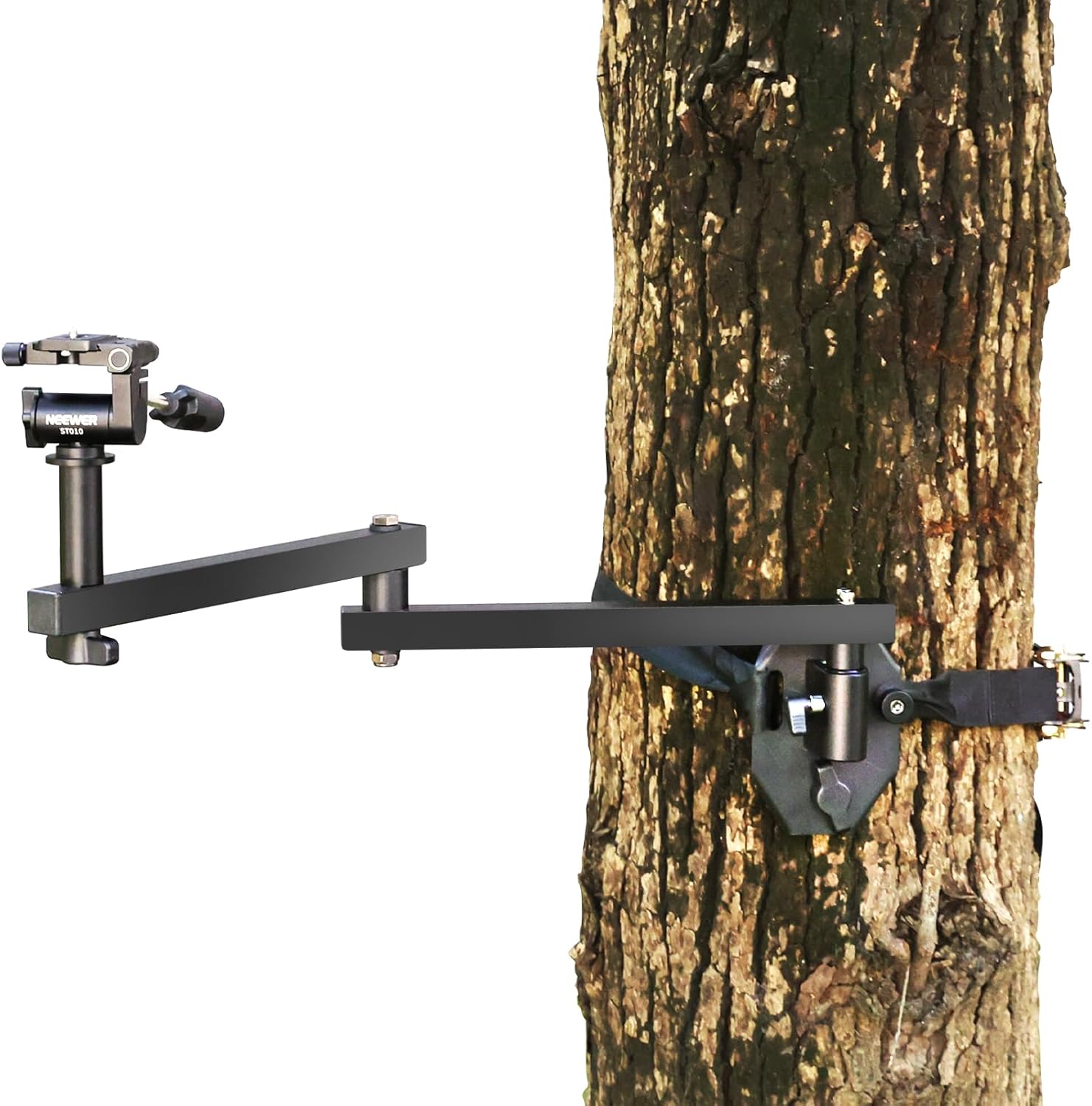 NEEWER 24" Outdoor Camera Magic Arm for Hunting, Over 5 Quiet Joints Lightweight Aluminum Tree Stand Trail Camera Mount with Bubble Level/Ergonomic Grip/Strap for Wildlife Adventure Filming, ST010