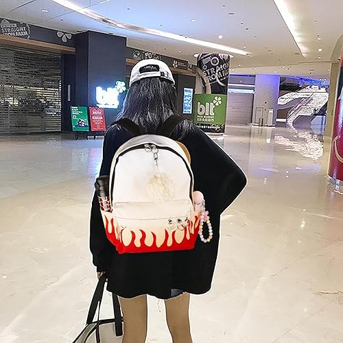 Miniatura 8 de Mochila de anime japonés para escuela, universidad, al aire libre, mochila grande para niñas, niños y estudiantes, mochilas de viaje, Rojo