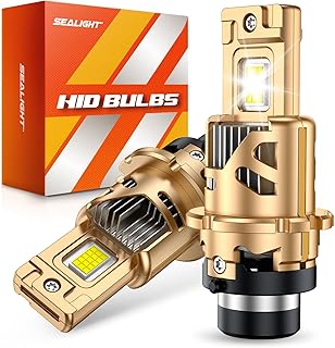 SEALIGHT D2S Bulbs, 45000 Lumens 6500K White Light Replacement 85122 66240 66040 66240CBI D2R Bulb, Plug and Play Cooling Fan Pack of 2