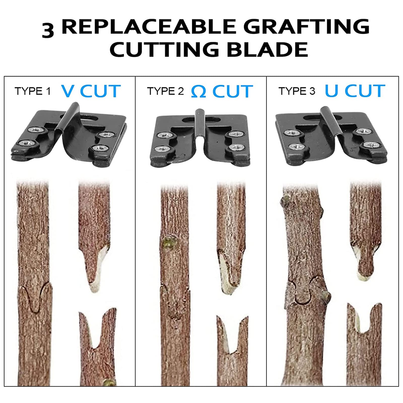 Forbici da Innesto Kit, 2 in 1 Professionale Giardino Innesto Kit con Nastri per Innesto e Lame di Ricambio per Efficiente Potatura e Innesto per Alberi da Frutto/Pianta/Ramo, Grafting Tool,Style1