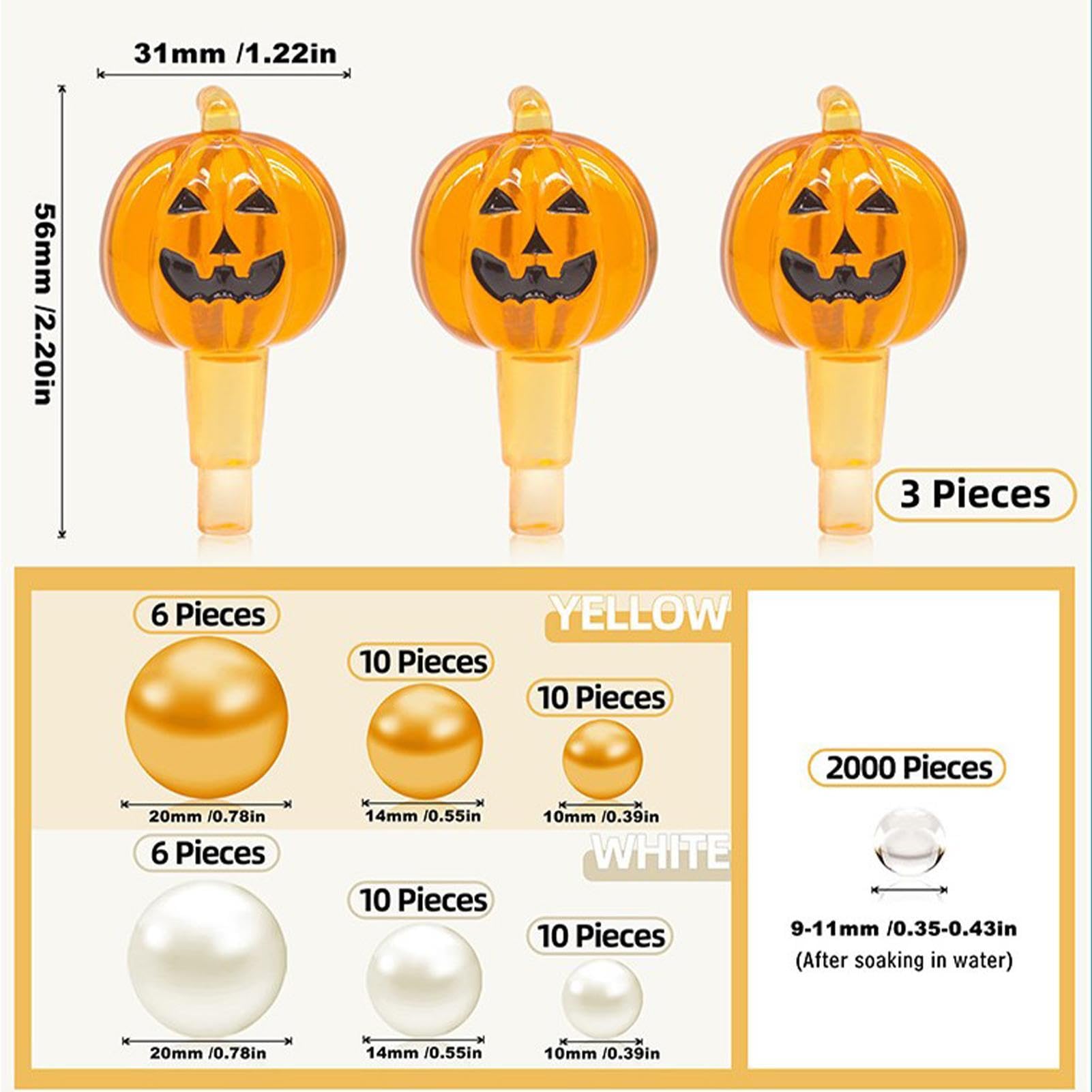 Kit De Décoration De Vase D'Halloween - 6080 Pièces - Fantômes Et Perles En Acrylique - Décoration Flottante Pour Fête D'Halloween, Décoration De